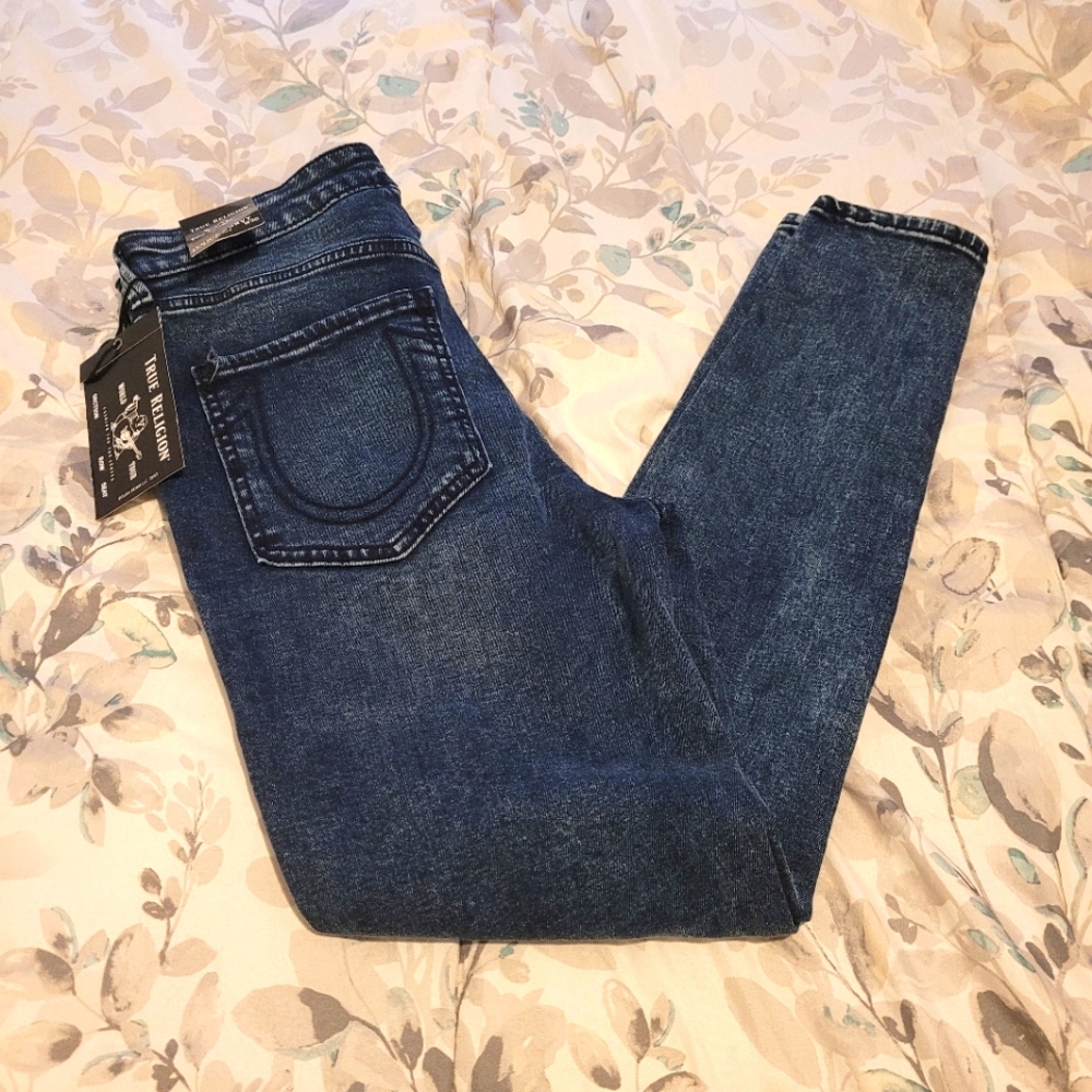 True Religion Women's Jennie Mid Rise Curvy Skinny